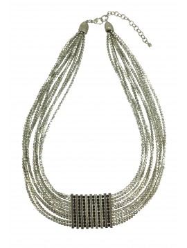 Collier - Multi rangs perles et barrettes.
