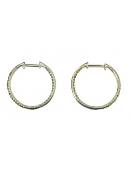 Sterling silver earrings - Medium rhinestone hoops.