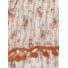 Scarf - Floral printing with round pompoms.