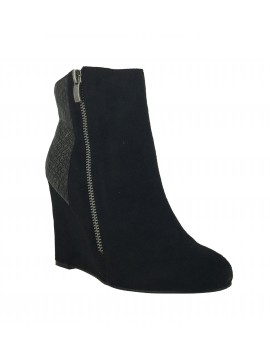 Ankle boots - High top wedge heels faux suede look and reptile ankle style.