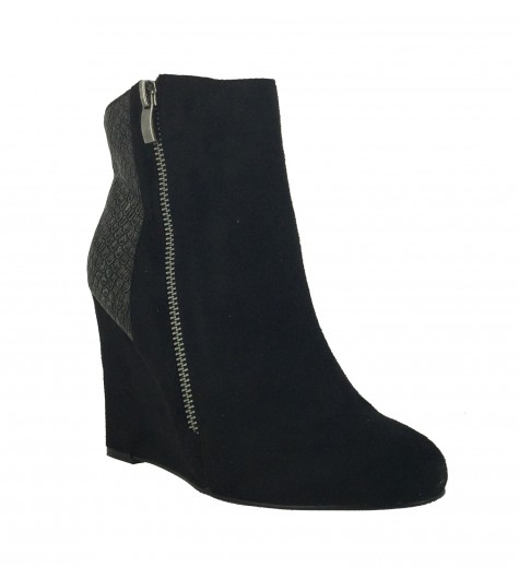 Ankle boots - High top wedge heels faux suede look and reptile ankle style.