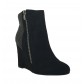 Ankle boots - High top wedge heels faux suede look and reptile ankle style.