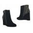 Ankle boots - High top wedge heels faux suede look and reptile ankle style.