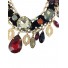 Necklace - Large chain with velvet ribbon and rhinestones.