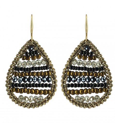 Boucles d'oreilles - Gouttes de perles.