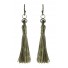 Earrings - Pompoms with faceted beads.