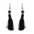 Earrings - Pompoms with faceted beads.