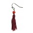 Earrings - Pompoms with faceted beads.