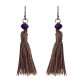 Earrings - Pompoms with faceted beads.