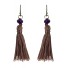 Earrings - Pompoms with faceted beads.