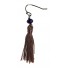 Earrings - Pompoms with faceted beads.