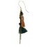 Earrings - Pompoms, thin chains and various beads.