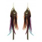 Earrings - Feathers and thin chains.