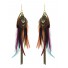 Boucles d'oreilles - Plumes et chaînes fines.