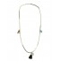 Necklace - Faceted beads and pompom.