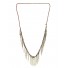 Long Necklace - Beads chain with thin chain tassels.