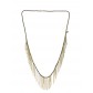 Long Necklace - Beads chain with thin chain tassels.