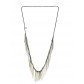 Long Necklace - Beads chain with thin chain tassels.