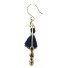 Earrings - Circles with pompom and faceted beads.