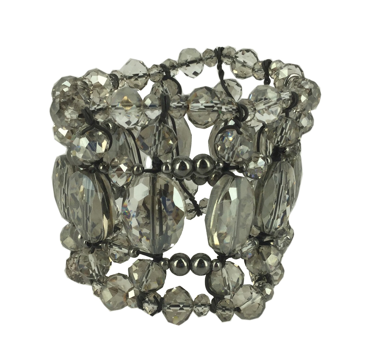Bracelet - Large tout perles à facettes.