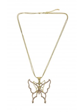 Long Necklace - Butterfly charm.