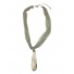 Necklace - Big faceted stone set on thin chains.