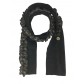 Scarf - Fleece with flounce and wooden button decoration.