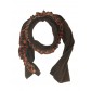 Scarf - Fleece with flounce and wooden button decoration.