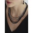 Collier - Multirangs perles facettes et chaines