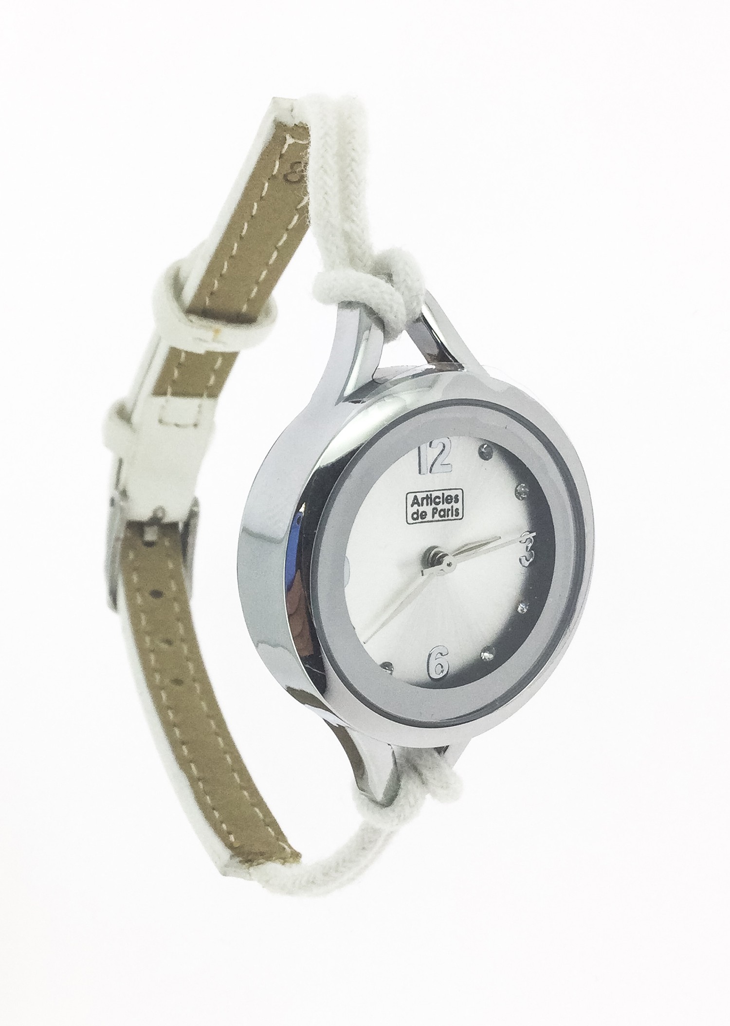 Montre - Bracelet fin avec cordon cadran épais. 