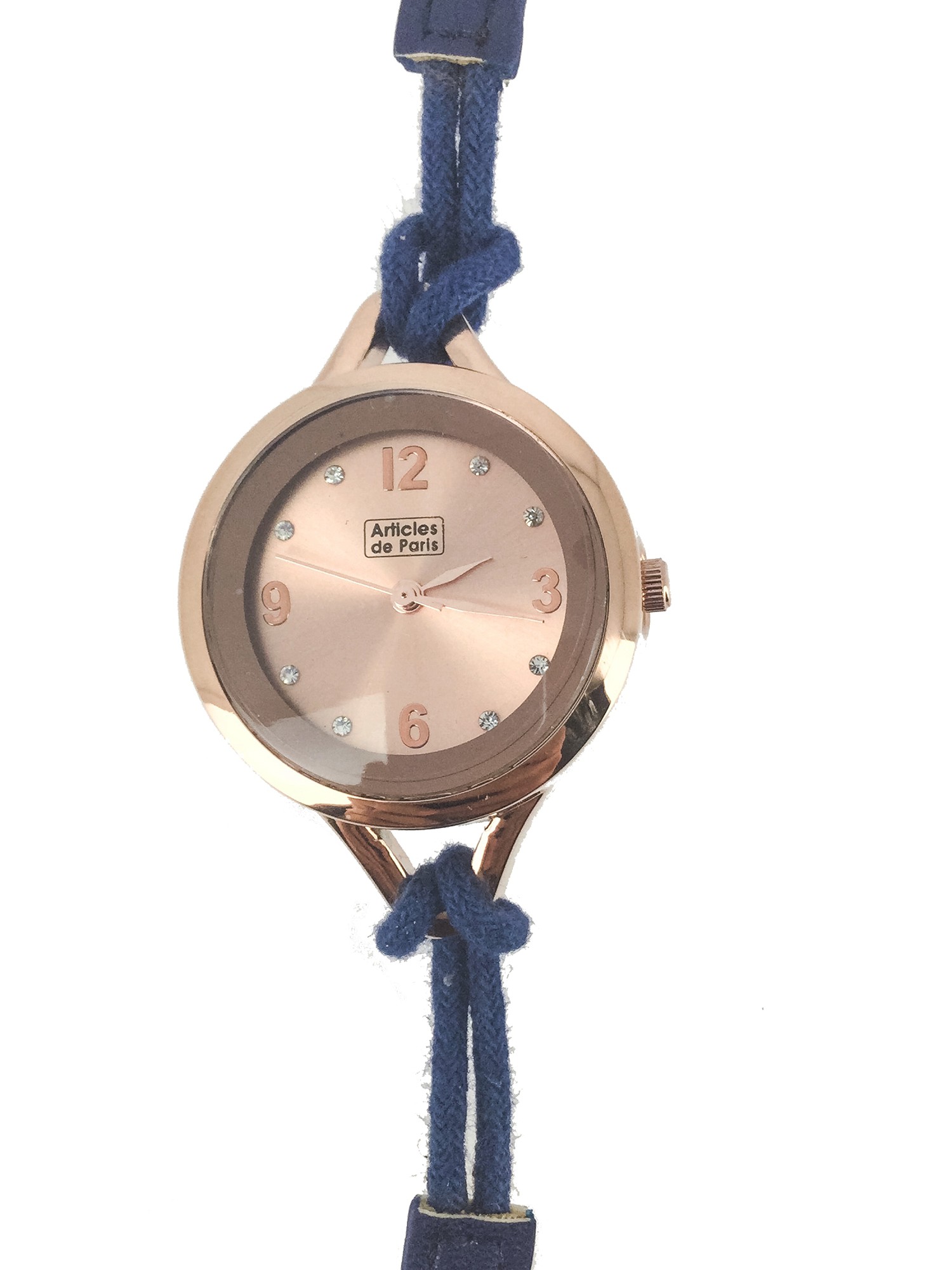 Montre - Bracelet fin avec cordon cadran épais. 