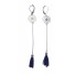 Boucles d'oreilles - Rosace pendante avec pompon.