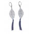 Earrings - Filigree leaf with pompom charm.