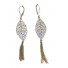 Earrings - Filigree leaf with pompom charm.