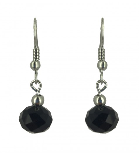 Earrings - Faceted bead charm.