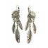 Earrings - Indian crest with metallic feathers.