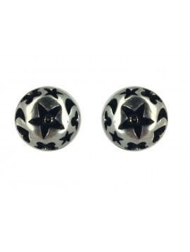 Earrings - Sphere with star motif and rhinestone.