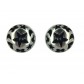 Earrings - Sphere with star motif and rhinestone.