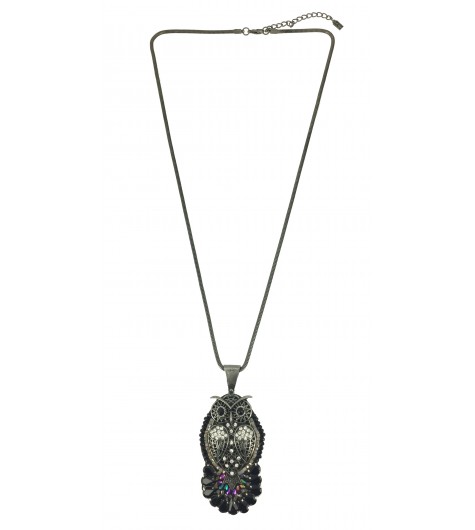 Collier Long - Hibou à strass