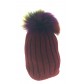 Bobble hat - Rib knit with fur pom pom.