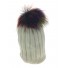 Bobble hat - Rib knit with fur pom pom.