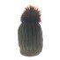 Bobble hat - Rib knit with fur pom pom.