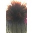 Bobble hat - Rib knit with fur pom pom.