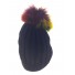 Bobble hat - Rib knit with fur pom pom.