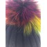 Bobble hat - Rib knit with fur pom pom.