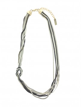 Necklace - Colored multi chains with knot decoration.