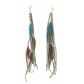 Earrings - Feathers with chains and laces charms.
