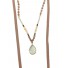Collier Long - Lien cuir avec perle et perles