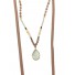 Collier Long - Lien cuir avec perle et perles