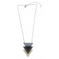 Necklace - Overlaid triangles charm.